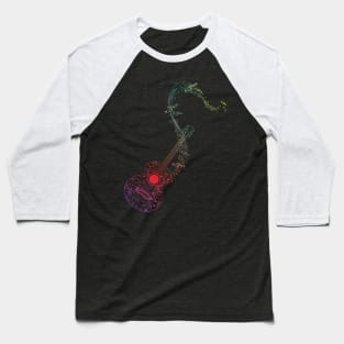 Acoustic Guitar and Music Notes Baseball T-Shirt